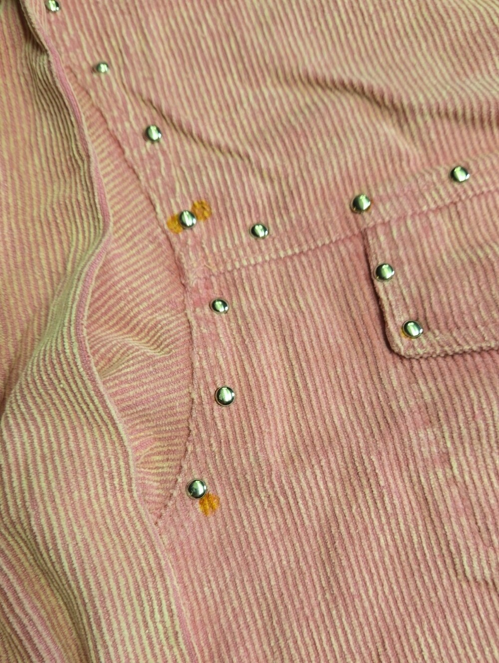 Pink Corduroy Studded Shirt